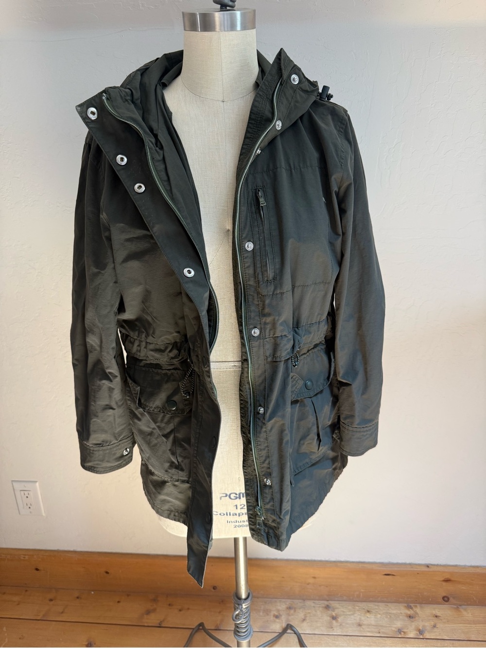JCrew Rain Jacket Olive Small